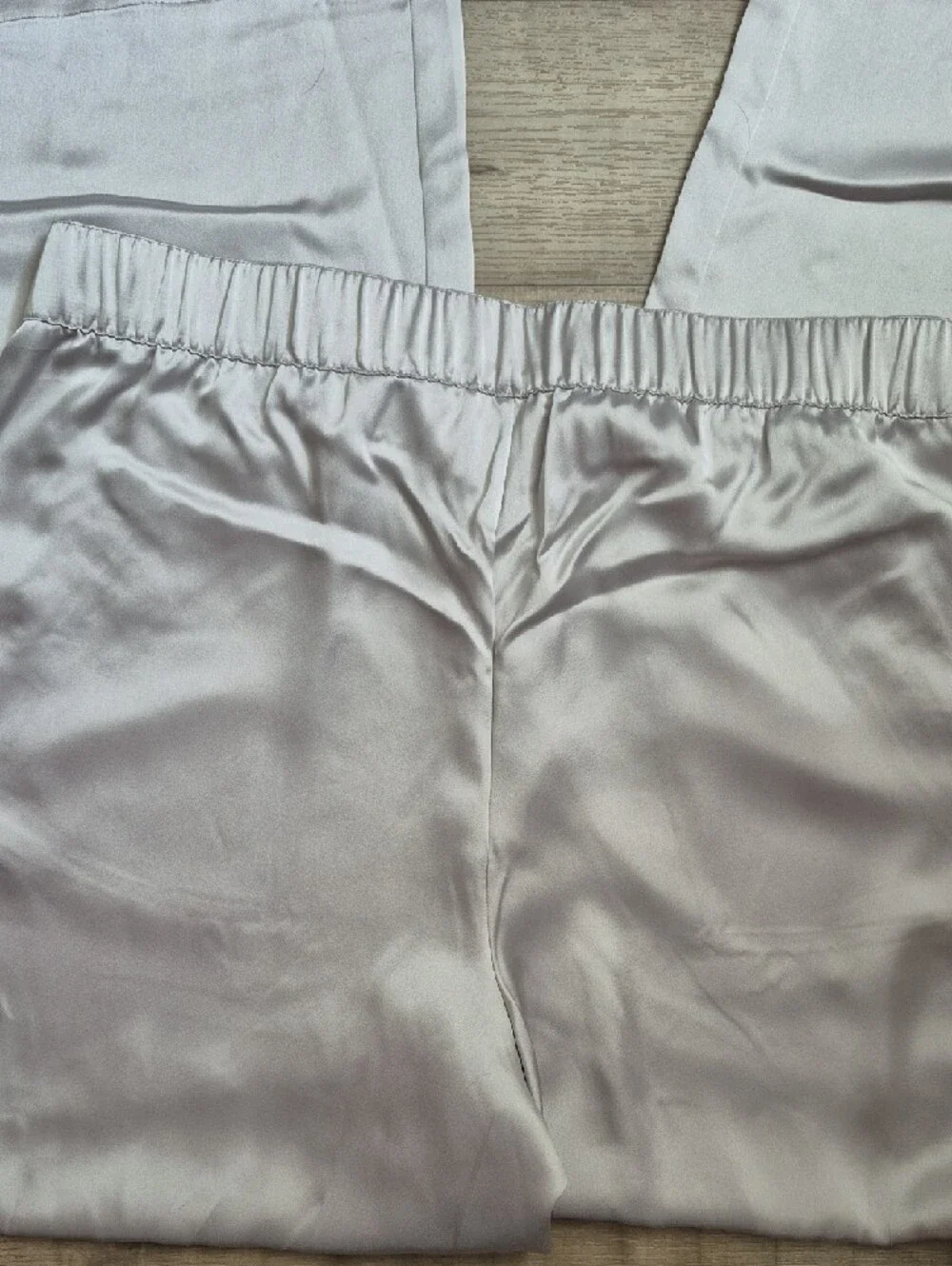 LOFT Wide-Leg Satin Pants in Light Cream - Picture 6 of 7